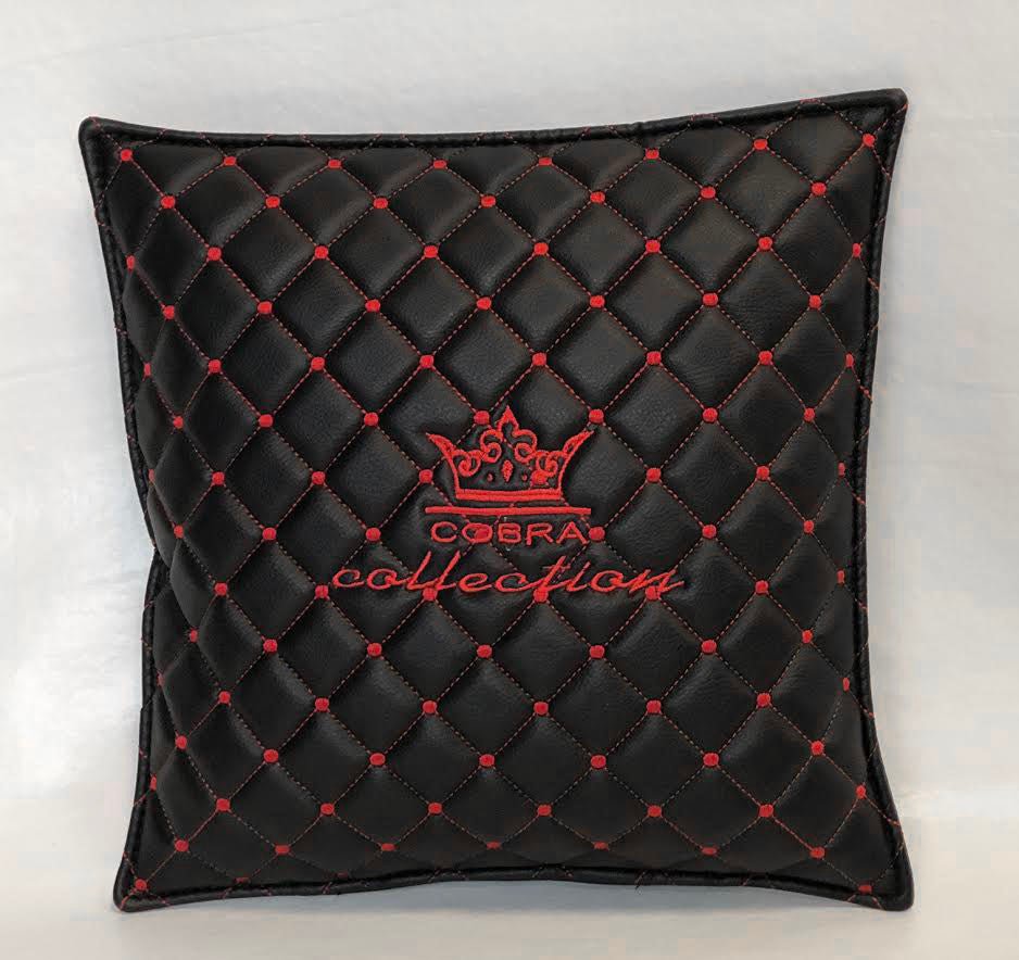 VIP Car Interior Set Black With Red Diamond Stitch Pillows - Image 13