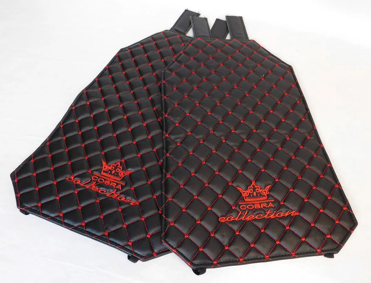 VIP Car Interior Set Black With Red Diamond Stitch Pillows - Image 20