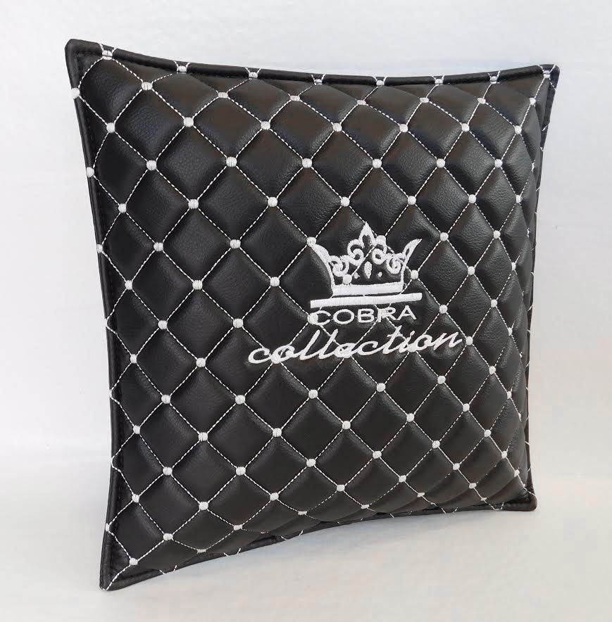 VIP Car Interior Set Black With White Diamond Stitch Pillows - Image 20