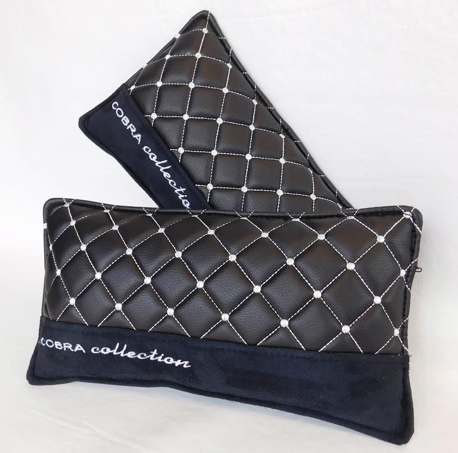 VIP Car Interior Set Black With White Diamond Stitch Pillows - Image 24