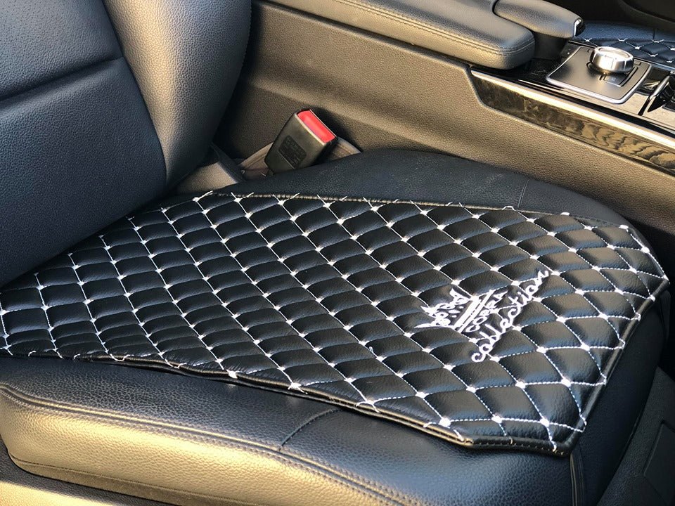 VIP Car Interior Set Black With White Diamond Stitch Pillows - Image 31