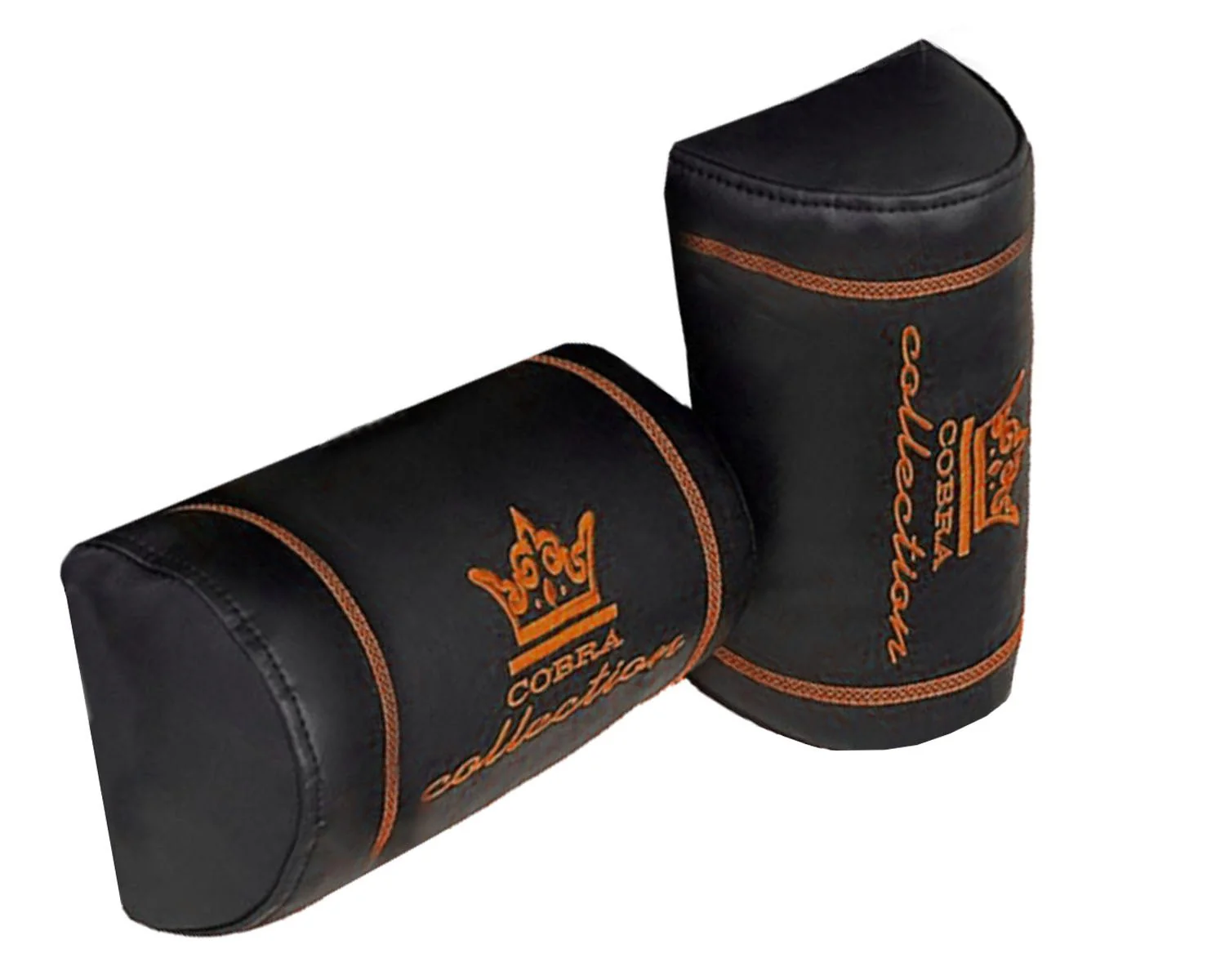 VIP Car Interior Set Smooth Black With Orange Stitch Pillows - Image 2