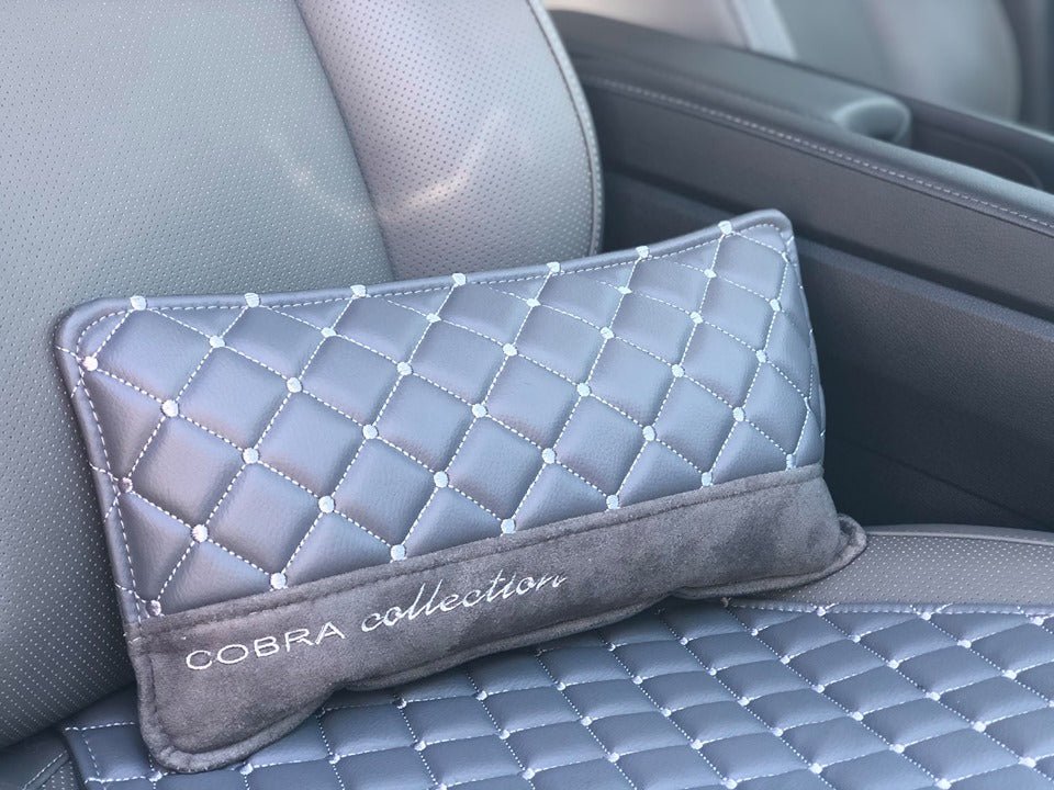 VIP Car Interior Set Grey With Silver Diamond Stitch Pillows - Image 25
