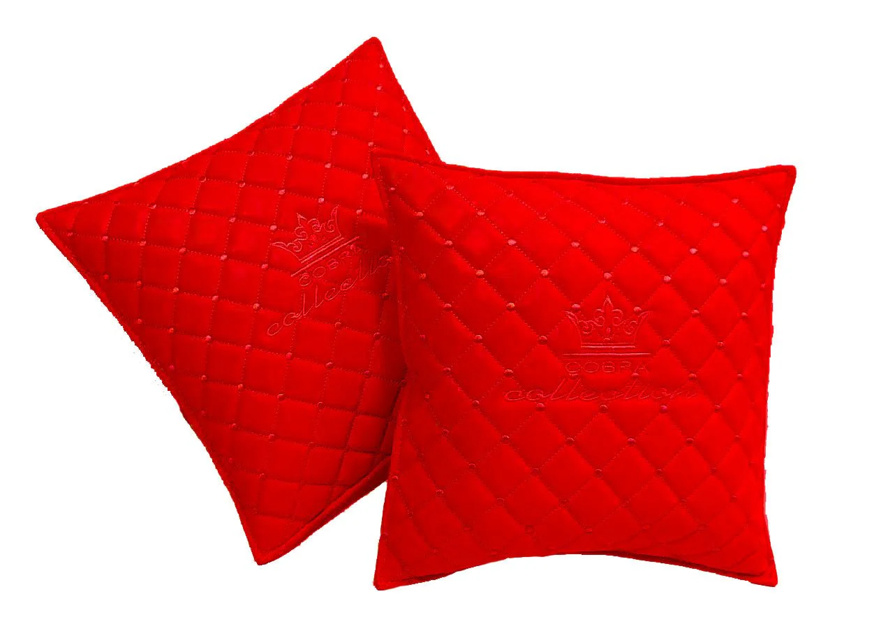 VIP Car Interior Set Red With Red Diamond Stitch Pillows - Image 10